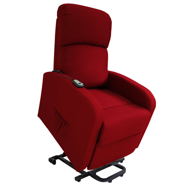 prezzo Poltrona Alzapersona Elettrica 1 Motore 65x75x101 cm in Tessuto Rossa