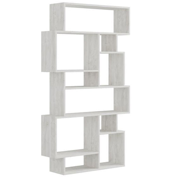 Libreria Moderna 168x96x25 cm Scaffale 8 Ripiani in MDF Bianco Frassinato sconto