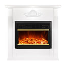 Camino Elettrico da Pavimento 100x100x32 cm Effetto Fiamma 1500W Sofia & Mars Bianco