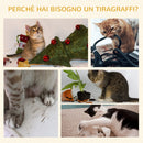 Tiragraffi con Cuccia per Gatti in Legno Sisal 45x40x148 cm  Grigio e Beige