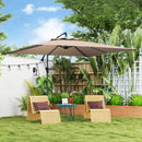 Ombrellone da Giardino a Braccio 300x325x230A cm Base a Croce in Metallo e Poliestere Cachi  