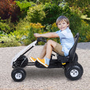 Go-Kart a Pedali per Bambini Bianco e Nero 