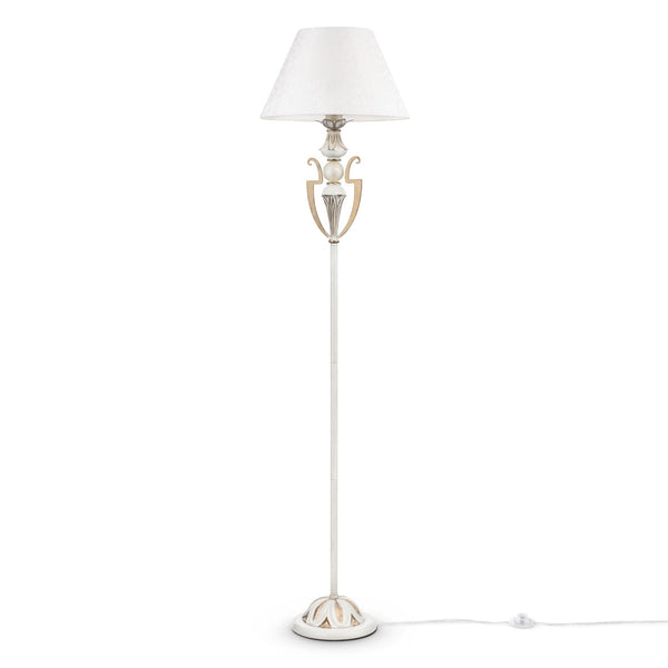 prezzo Lampada da terra Elegant in Metallo Monile Bianco con Oro