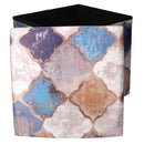 Pouff in Similpelle pieghevole blu marocco quadro cm 38x38xh38