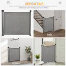 Barriera di Sicurezza per Cani Estensibile fino 140 cm per Porte e Scale Grigio