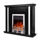 Camino Elettrico da Pavimento 95x110x27 cm Effetto Fiamma 2000W Gustavo & Galileo silver Nero/bianco