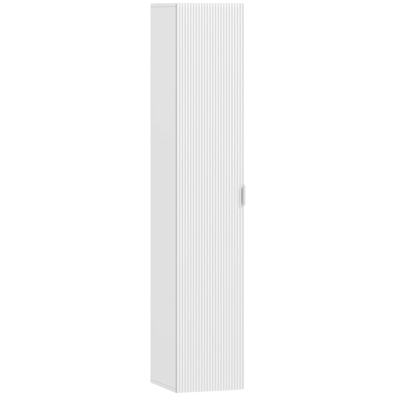 Mobile Bagno Sospeso a Colonna 30x31.5x160 cm con Ripiani Regolabili e Chiusura Soft Close in MDF Bianco      