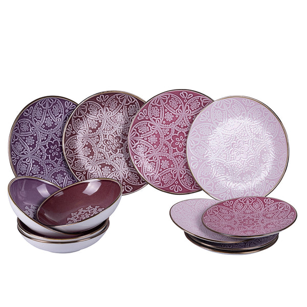 Servizio Piatti 12 Pezzi in Gres VdE Tivoli 1996 Baku Provence sconto