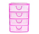 Cassettiera 4 Piani 13x17x18 cm plastica rigida colorata Fucsia
