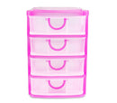Cassettiera 4 Piani 13x17x18 cm plastica rigida colorata Fucsia