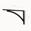 Coppia di Staffe Supporto per Lavello a Muro 36x24 cm in Ferro Verniciato Nero
