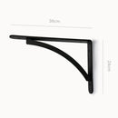 Coppia di Staffe Supporto per Lavello a Muro 36x24 cm in Ferro Verniciato Nero      