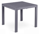 Tavolo Allungabile 90/163,5x90x76 cm in Metallo con Top in Vetro Grigio