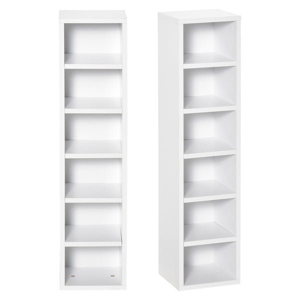 Set 2 Pezzi Mobile Libreria Porta CD 21x19.2x88,3 cm in Legno Bianco online