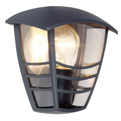 Lampada Mezza Lanterna Colore Grigio Grafite e Argento per Esterno Linea Short Sovil