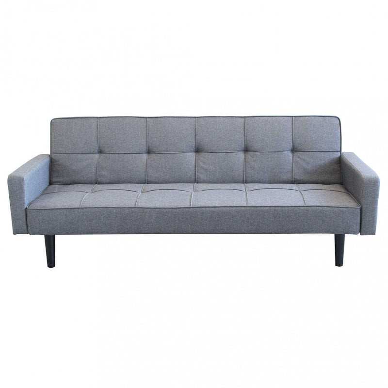 Divano Letto Anson 194x83x74 cm in Tessuto Grigio scuro