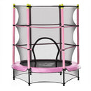 Trampolino Tappeto Elastico per Bambini Ø140x158 cm in Acciaio Rosa e Nero