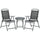 Set 3 Pezzi da Giardino con 2 Sedie 53,5x64x93 cm e Tavolino da Caffè Ø45x50 cm in Metallo Grigio Scuro