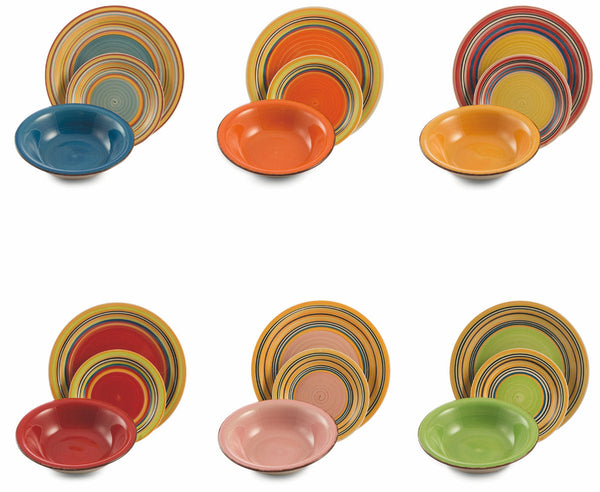 sconto Servizio Piatti 18 Pezzi in Stoneware Soriani Saint Tropez Multicolor
