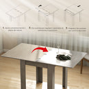 Tavolo da Pranzo Allungabile per 4-6 Persone 140x80x77,5 cm in Legno e Acciaio Grigio e color Legno      