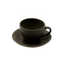 Set 6 Tazzine da Caffè con Piattino 8x7xh5 cm in Gres Porcellanato Romeo Tortora