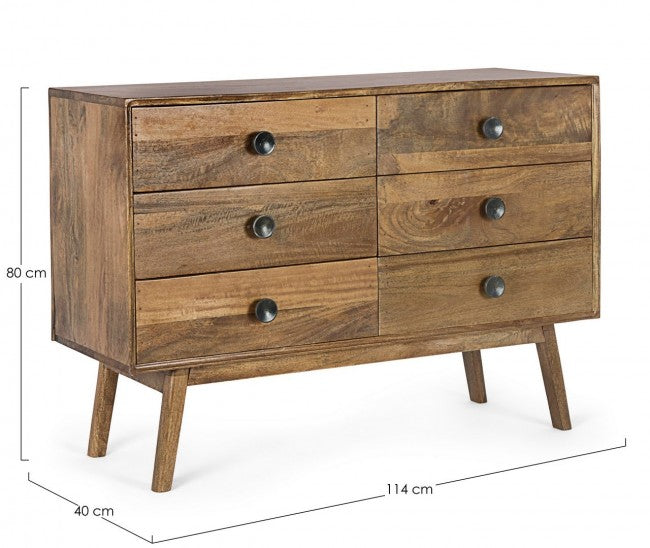 Cassettiera 6 Cassetti Sylvester in Legno