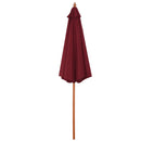Ombrellone da Giardino Ø2,57 m Palo Ø38 mm in Legno e Poliestere Rosso