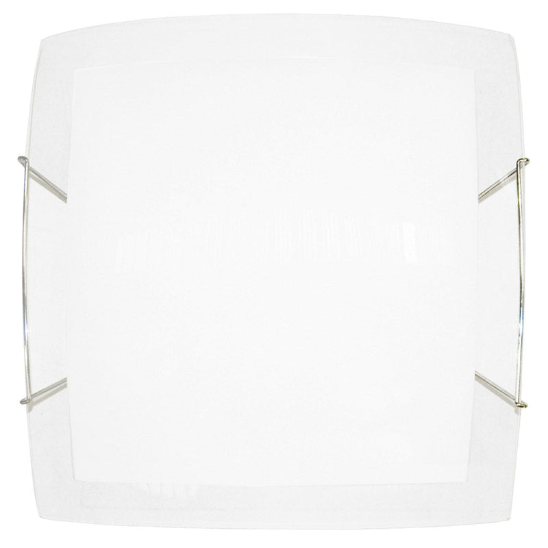 Plafoniera 1xE27 Ganci Filo Acciaio Vetro Lastra Bianco-Trasparente E-Energy Elisa