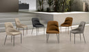 Set 4 Sedie Ginevra 54x63x89 cm in Tessuto Easy-Clean Grigio Chiaro       