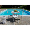 Tavolino da Giardino in Ferro Quadrato 70x70x71cm Old Bianco