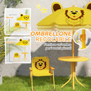 Set da Giardino per Bambini 2-5 Anni con Tavolino 2 Sedie e un Ombrellone Giallo    