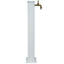 Fontana da Giardino Design a Colonna Quadrata 20x20x97 cm con Rubinetto in Ottone Struttura in Acciaio Bianco