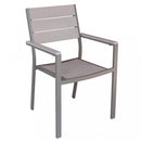 Poltrona Cervia Impilabile 58x58x89 h cm in Alluminio Taupe