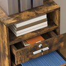 Cassettiera da Ufficio Portadocumenti con Serratura 39x40x65 cm in Legno Marrone