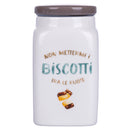 Barattolo Biscotti 9,5x9,5x18 cm in New Bone China VdE Tivoli 1996 Le Travisate Bianco