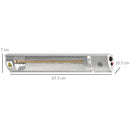 Stufa Elettrica da Parete per Esterno 67,5x10,5x7 cm 2000W Grigia