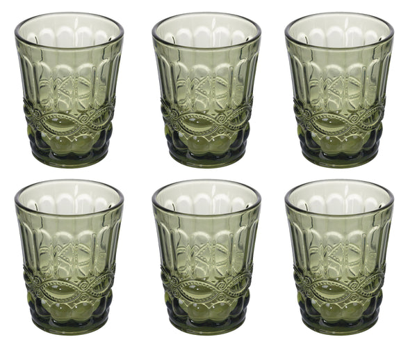 Set 6 Bicchieri Acqua Nobilis in Vetro VdE Tivoli 1996 Verde scuro acquista