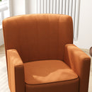 Poltrona Moderna da Camera 70x76x92 cm in Tessuto Effetto Velluto Marrone 