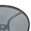 Tavolino da Giardino in Ferro con Piano in Vetro Temperato Nero Ø60x70 cm 