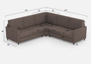 Divano Angolare 5 Posti 241x241x85 cm Karay in Tessuto Talpa