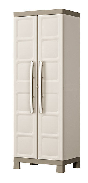 Armadio Portascope da Esterno 4 Ripiani 65x45x182H cm in Plastica Keter Excellence Beige/Tortora sconto