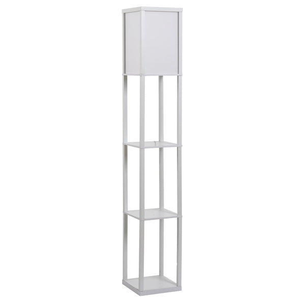 prezzo Lampada da Terra 26x26x160 cm E27 40W con Mensole in MDF Bianca