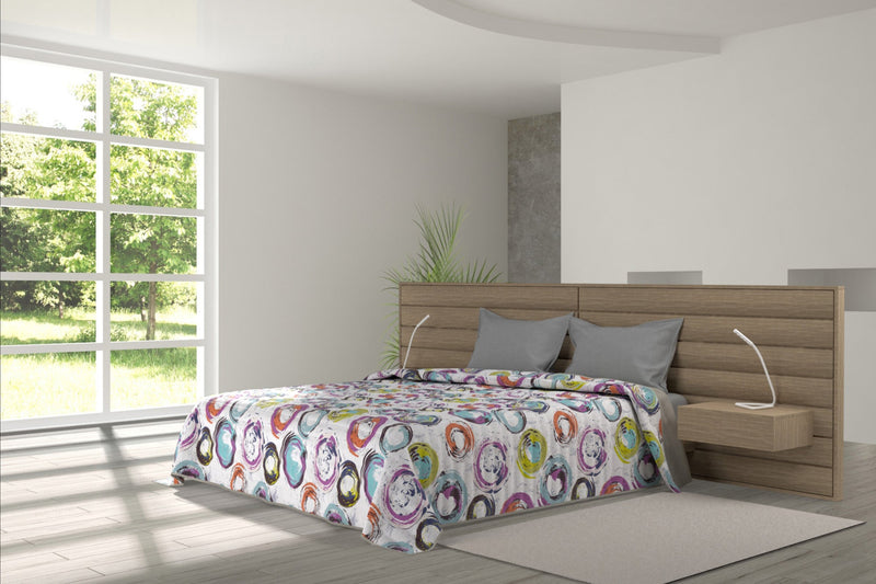 Trapuntino 100gr con Stampa in Microfibra Cerchi Astratti Varie Misure