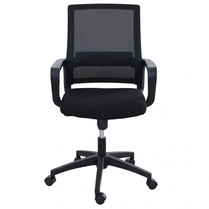 Poltrona da Ufficio Mollie 60x58x111/121 h cm in Poliuretano Nero