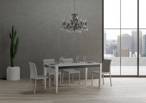 sconto Tavolo Allungabile 160-264x90x80 cm Impero Iron Bianco Frassino