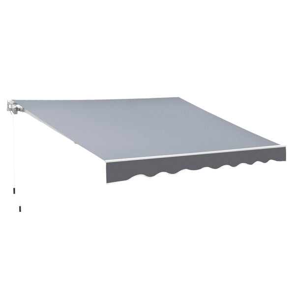 prezzo Tenda da Sole da Esterno 250x200 cm Avvolgibile Manualmente in Alluminio e Poliestere Grigio e Bianco