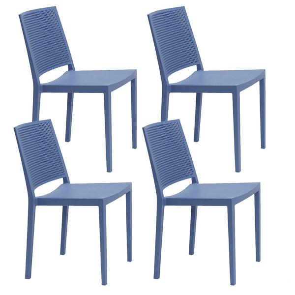 online Set 4 Sedie Impilabili 81x46x56 cm in Polipropilene e Fibra di Vetro Porto Carta di Zucchero