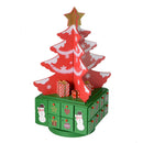 Mini Albero di Natale in Legno rosso cm 19x19xh41