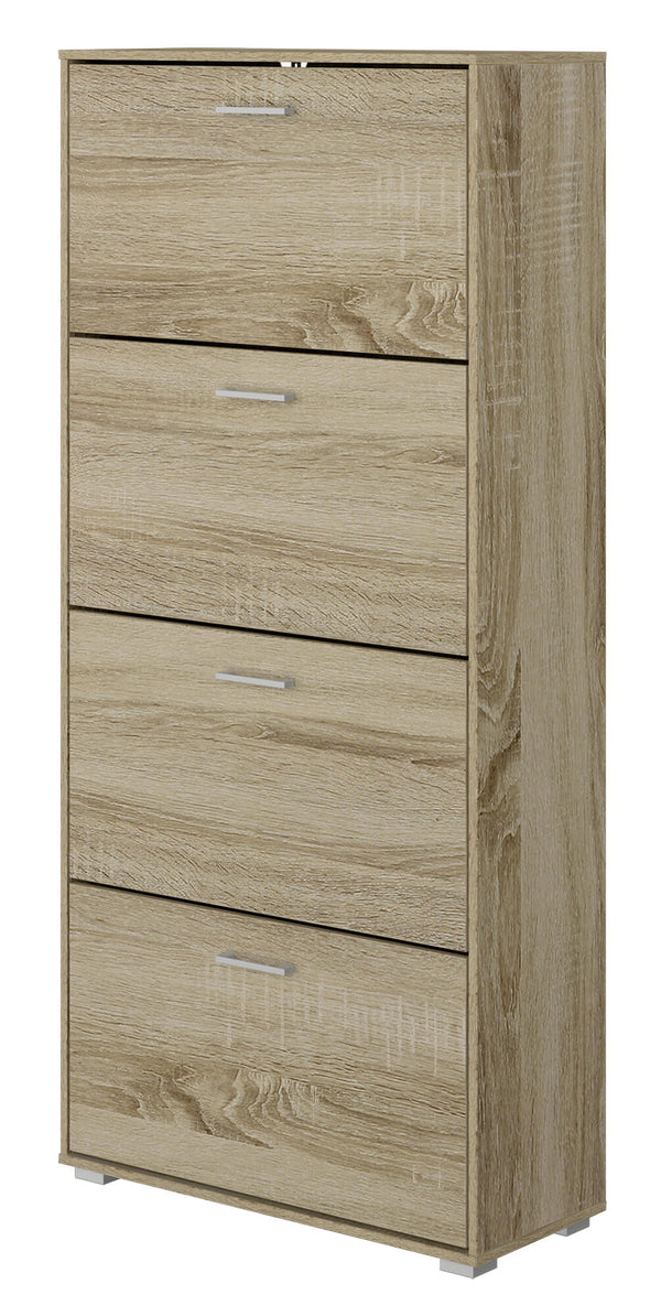 acquista Scarpiera 4 Scomparti 67x28x147 cm 24 Paia in MDF Rovere