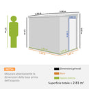 Capanno Porta Attrezzi 1,5x2m con Base Porta Scorrevole e Tetto Inclinato in Metallo Verde      